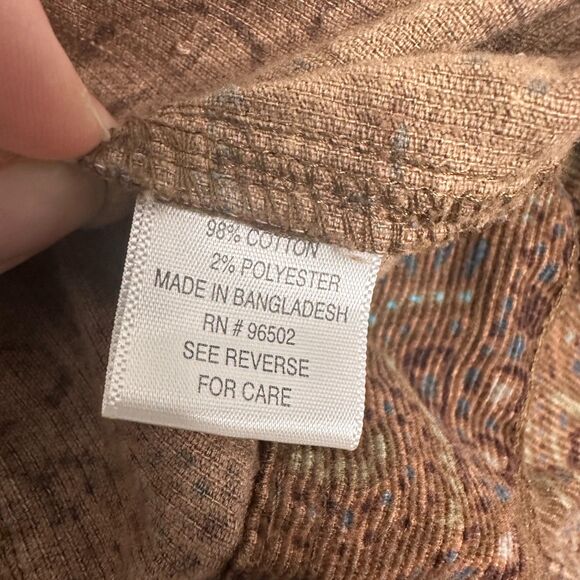 Western Boho Brown Corduroy Jacket Women's XL  Indie Paisley 98% Cotton - Picture 7 of 11